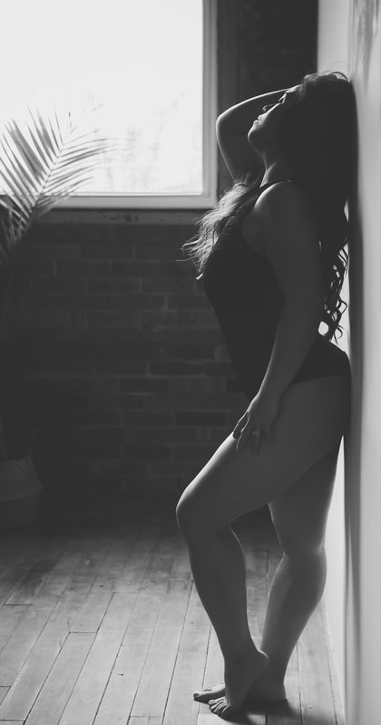 Silhouette of a woman in lingerie