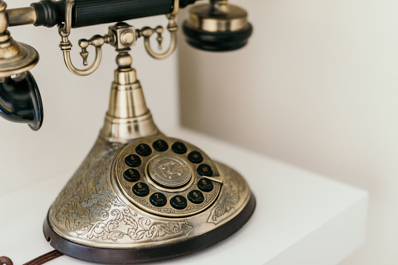 Antique telephone. Product photography.
